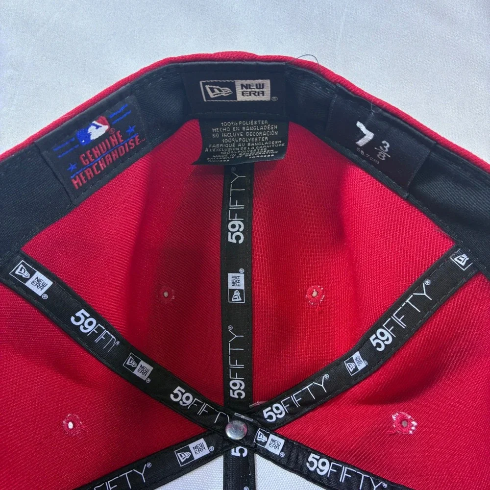 New Era 59FIFTY Washington Nationals Hat Red White Fitted MLB Cap 7 3/8 70541075